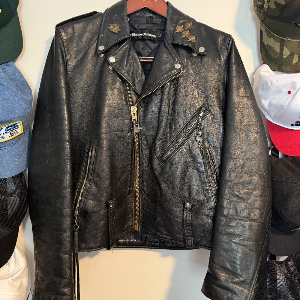 Vintage AMF Harley Davidson Leather Jacket: Men's Medium (Reg 38)